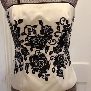 White House Black Market Floral Bustier Top size‎ 0